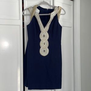 Never worn perfect condition navy Lilly Pulitzer shift dress